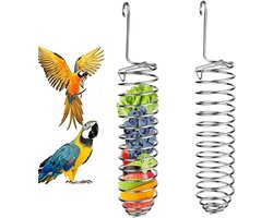 2x Vogel Voedersilo - vogelvoerhouder - Voederhuisje - Vogelvoederhuisje - Vogelvoeder - Voederhuisje Voor Vogels - Vogelvoer silo - Fruit Groente Houder - Hangende papegaaienvoederbak - Voor papegaai, parkieten, kaketoe's, ara's, conure