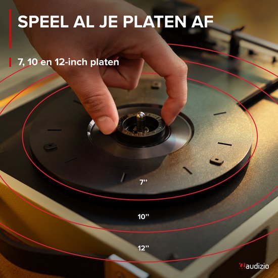 Platenspeler met speakers - Audizio RP111G - Retro platenspeler - LP speler - Model 2025 - Groen — afbeelding 4