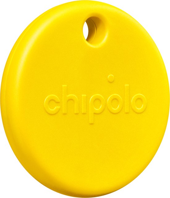 Chipolo Pop - Bluetooth Tracker & KeyFinder - Werkt met Apple Find My & Android Find My Device - Tracker Apple iPhone & Android - 120 dB - Geel - 1 Pack
