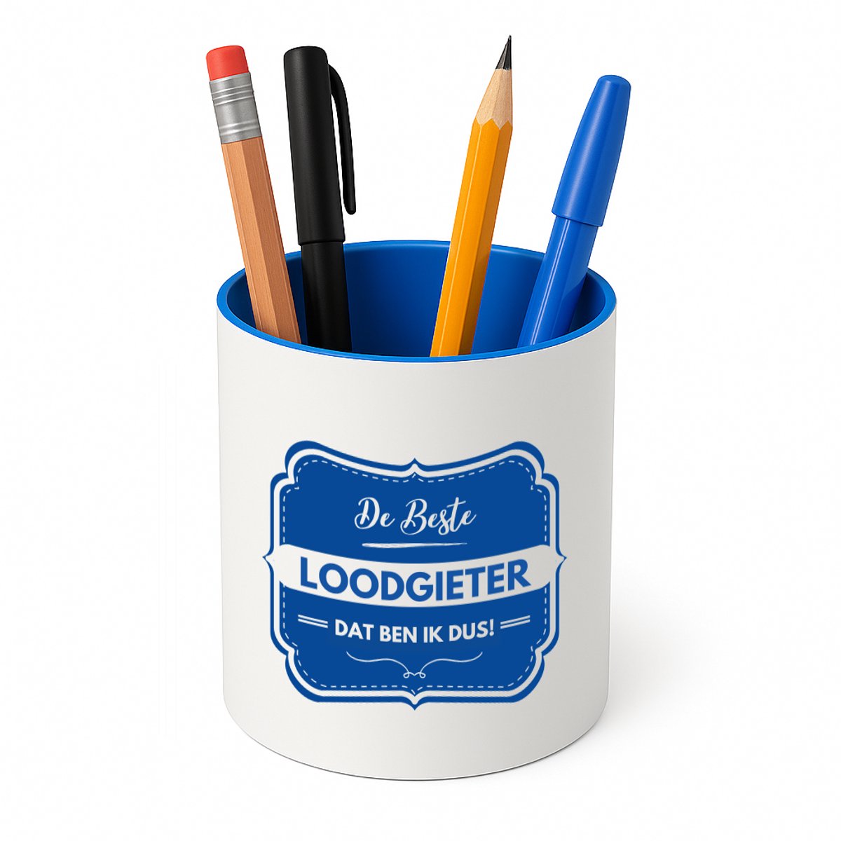 Hacebo® - De beste loodgieter Pennenbakje - Loodgieter - loodgieters - pennenhouder - werk - afscheidscadeau - verjaardagscadeau - kado - Pennenbakje blauw