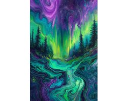 Omslag van Bos Noorderlicht Poster - Natuur Posters - Abstract - Wanddecoratie Woonkamer - 180 gram papier - XS6381KMD - Formaat 30 x 40cm