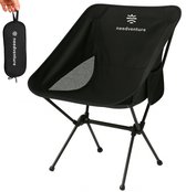 needventure® Campingstoel - Strandstoel - Visstoel - Vouwstoel - Opvouwbaar - Inklapbaar - Lichtgewicht - Zwart