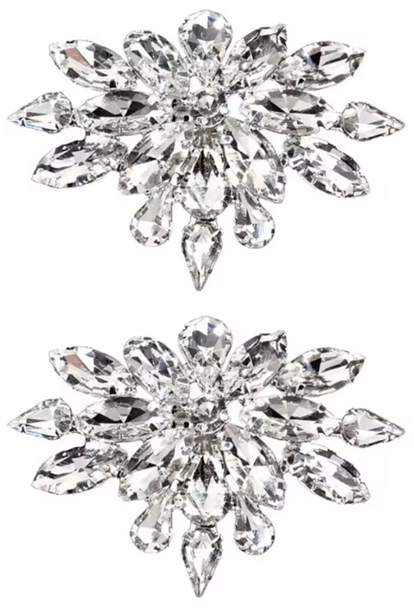 Schoenclips- zilverkleur - Trouwen- Schoen versiering-Charme Bijoux
