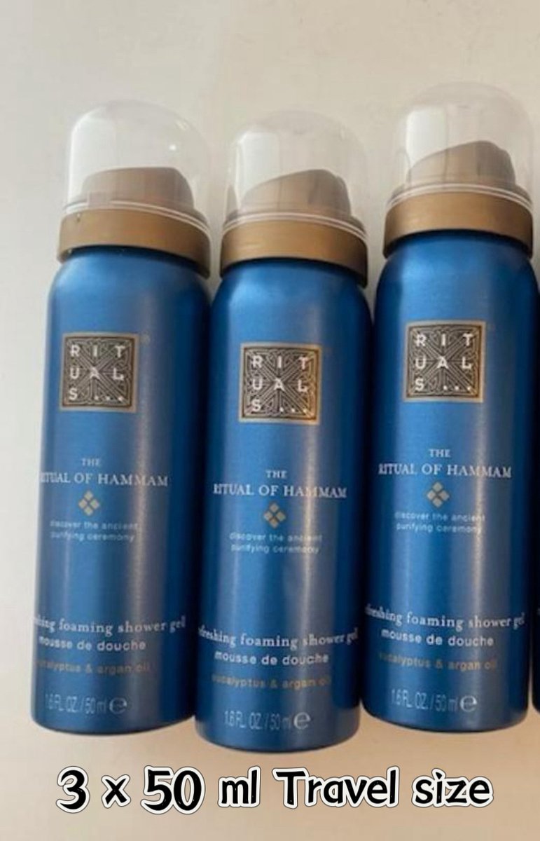 Rituals - Travel Size - The Ritual of Hammam Foaming Shower Gel - 3 x 50 ml - voordeelverpakking