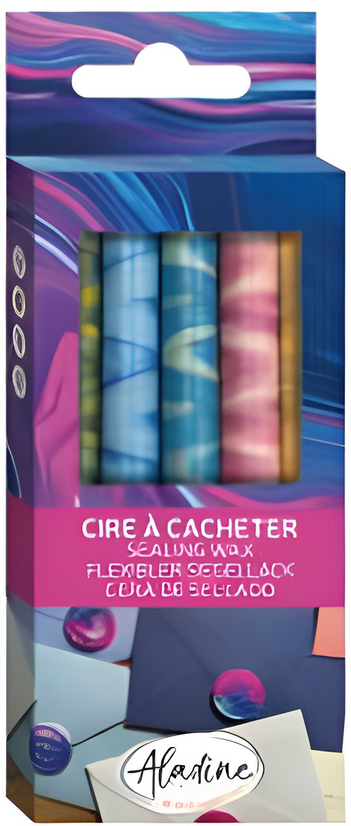 Aladine waxsticks knutselen 5 stuks Spring Wave marmer effect.