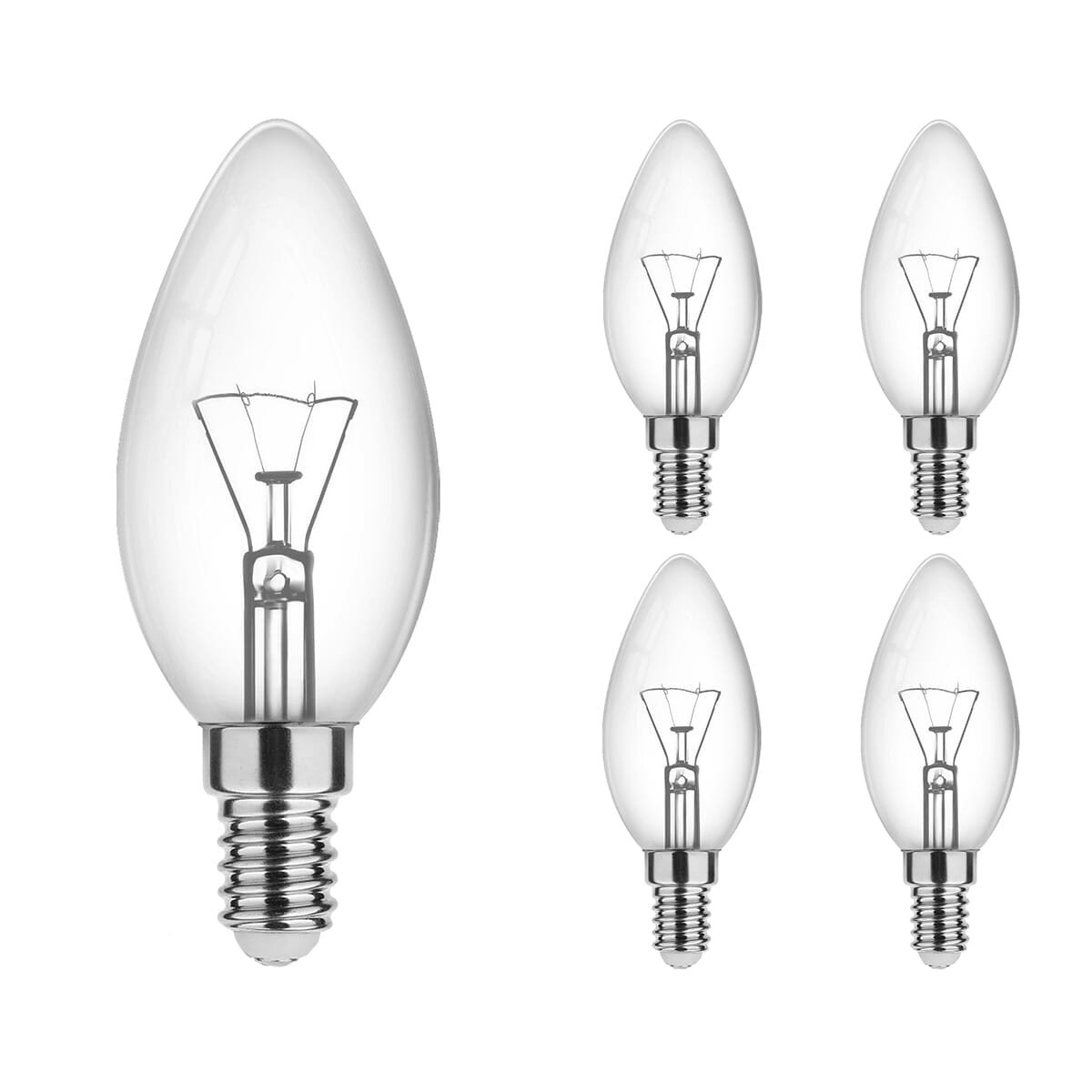 Technik E14 Gloeilamp 25W - 160lm - 2700K - Extra Warm Wit - Kaarslamp B35 - 5 stuks