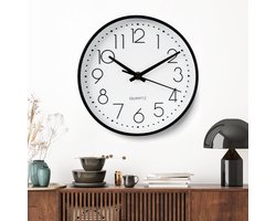 IGUGI 8 inch 20 cm ronde kwarts wandklok, moderne stille kwarts wandklokken rond zonder tikkend geluid decoratieve wandklok, klassieke en moderne decoratieve wandklok, voor kantoor, woonkamer, keuken, school en kinderkamer