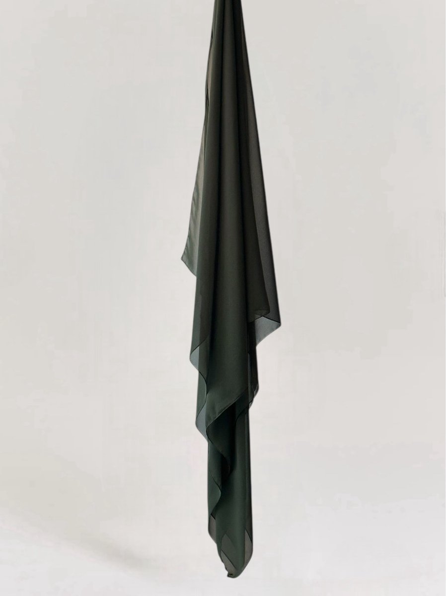 Chiffon Hijaab XXL - Olive Green - Groen - Sjaal - Sjawl - Turban - Chifon - Dames Hoofddoek - Islamitisch Hoofddeksel - 210cm x 110cm