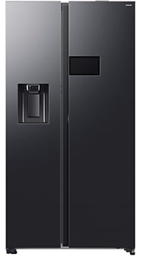 Samsung RS90F64EEFEO Amerikaanse Side-by-Side koelkast 9″ LCD AI Home, Bixby, wateraansluiting, zwart