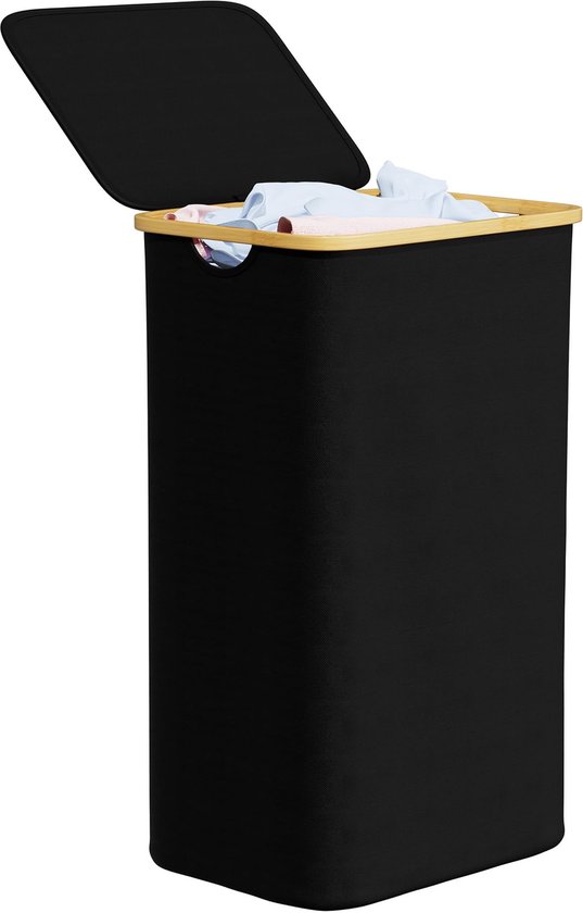PANA® ECO bamboe wasmand met deksel (150 L) • Wasbox met uitneembare waszak • opvouwbare wasmand • badkamer wasmand • 100% bamboe • kleur: grijs (40x60x63 cm PANA® ECO bamboe wasmand met deksel (150 L) • Wasbox met uitneembare waszak • opvouwbare wasmand • badkamer wasmand • 100% bamboe • kleur: grijs (40x60x63 cm