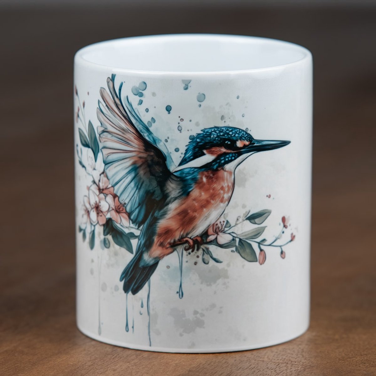 Mok ijsvogel - koffiemok met prachtige ijsvogel 330 ml - mok met vogels