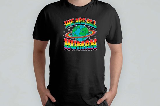 We are All Human - T Shirt - Pride - Cute - Funny - LoveIsLove - LGBTQ - LiefdeIsLiefde - PrideMaand - LHBT - IkBenWieIkBen