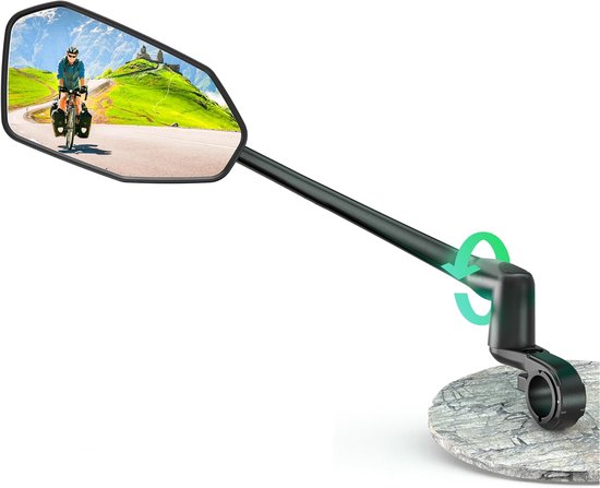 REEZER - Fiets Achteruitkijkspiegel - Elektrische Fiets Achteruitkijkspiegel - Elektrische Scooter Achteruitkijkspiegel - Premium Geschikt voor alle modellen - Reflecterend - 360° Verstelbaar RECHTS
