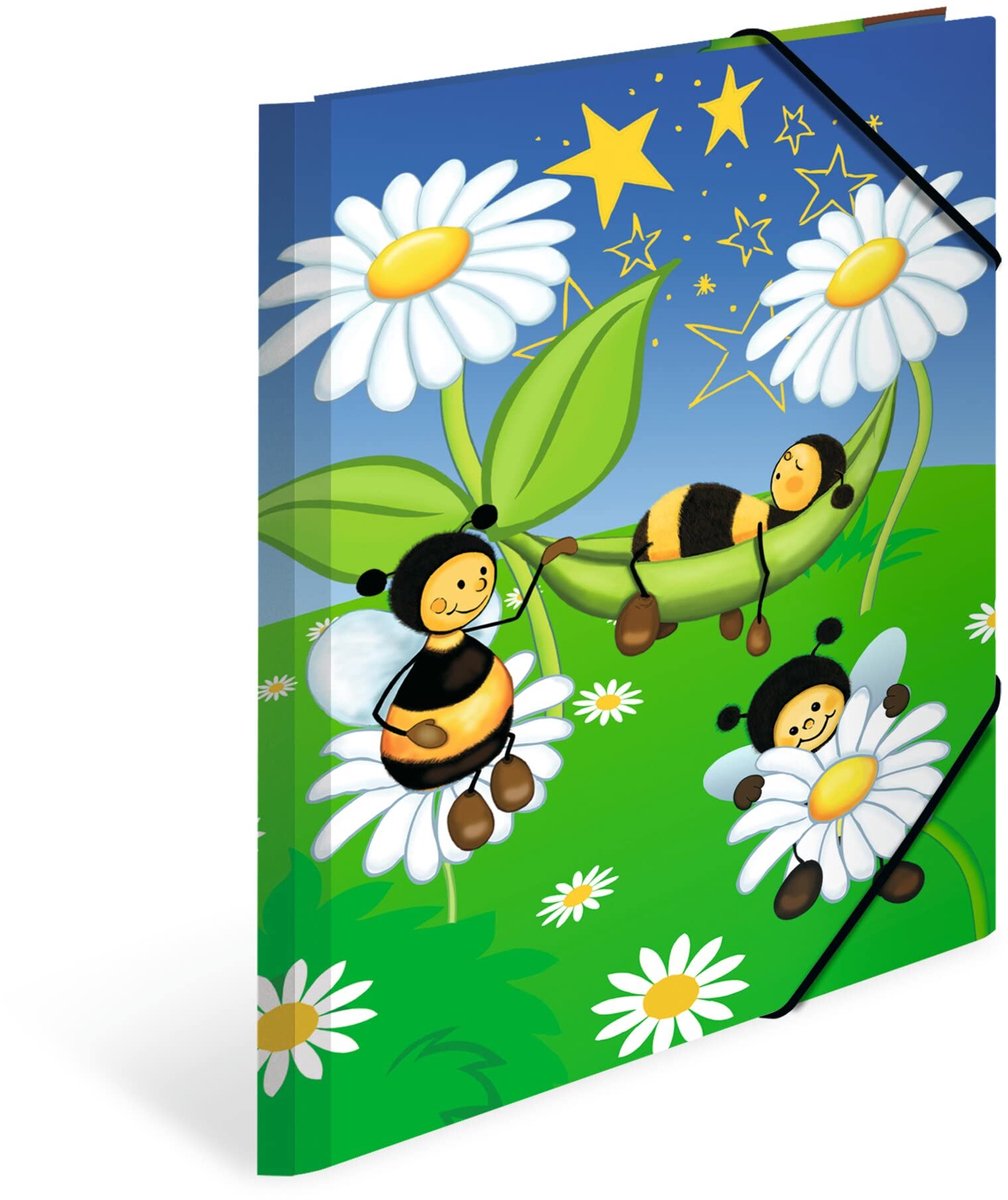 HERMA A4 mappen, set van 3, kartonnen hoekmappen met kleutermotief, elastiek, binnenflappen en binnenopdruk voor jongens, meisjes en kinderen