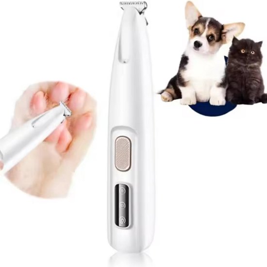 Tondeuse Chiens - Kit de Chiens - Tondeuse pour chien - Tondeuse Animaux - Tondeuse Pieds de chien - Tondeuse 18 mm - Wit