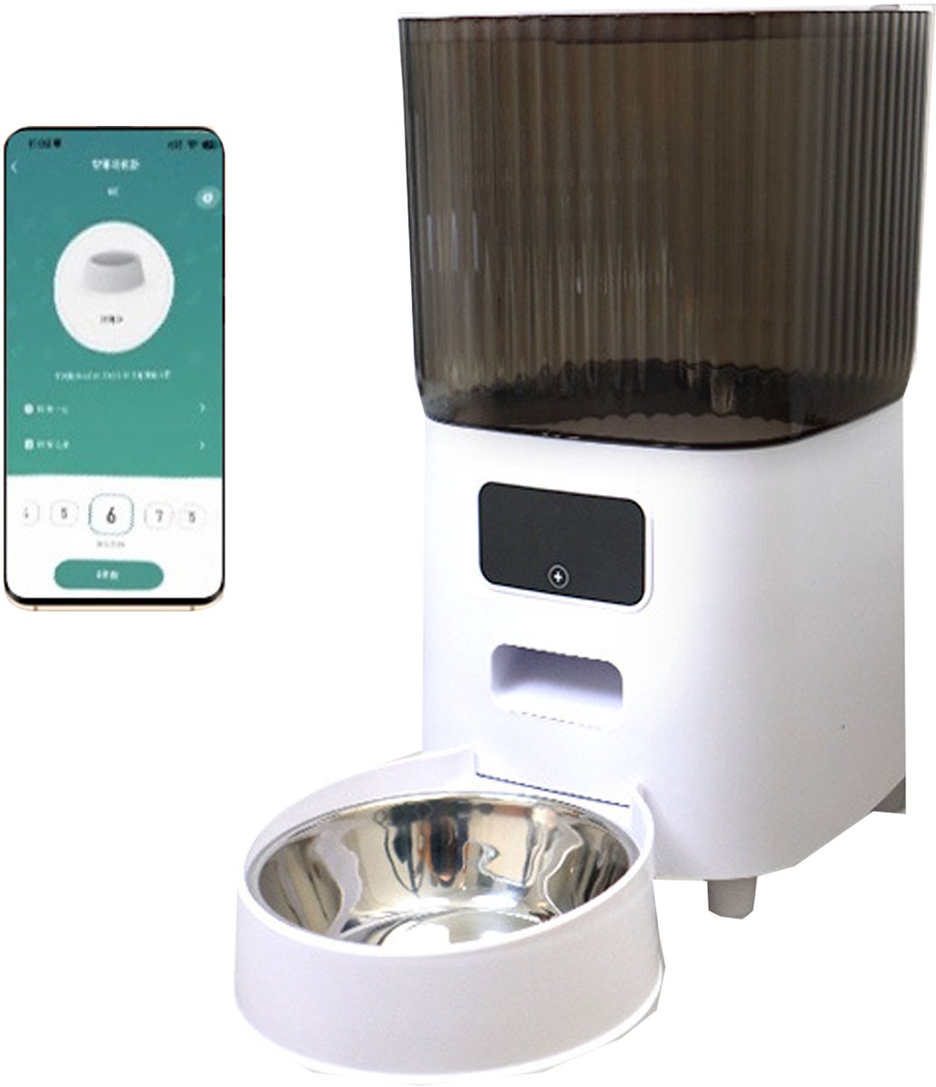 CHIWIN Automatische Huisdier Voerautomaat - 5L WiFi App Katten en Honden Voerdispenser met Timer Transparante Opslag - Dual Power Droogvoer Automatische Voerbak Roestvrij Staal - CHIWIN - €75,99