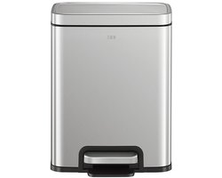 EKO - Poubelle à pédale Madison 8 litres - Acier inoxydable et plastique - Acier inoxydable mat Misty - Prullenbak