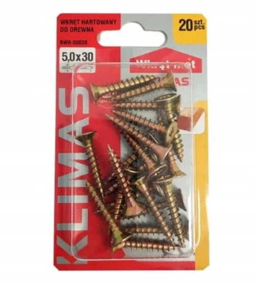 Wkręt-met Serie - Geharde Schroeven - 5x30mm - Gouden Kleur - PZ2