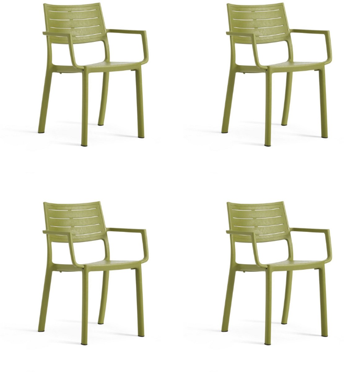 Keter Metaline tuinstoel - 4 stuks - 53,3x60,2x81,3 cm - Groen