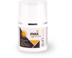 Max Petcare Suncare Zonbescherming zonnebrand voor Hond Kat Paard Konijn - 30ml - SPF 30 UVA & UVB - Waterresistent - Geen Parfum