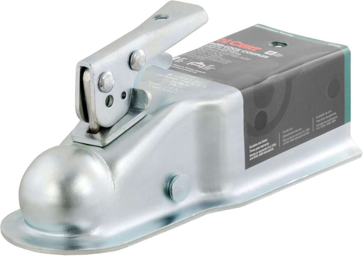Rechte Tong Aanhangwagenkoppeling voor 3-Inch Kanaal, 2-Inch Trekhaak, 5.000 Lbs