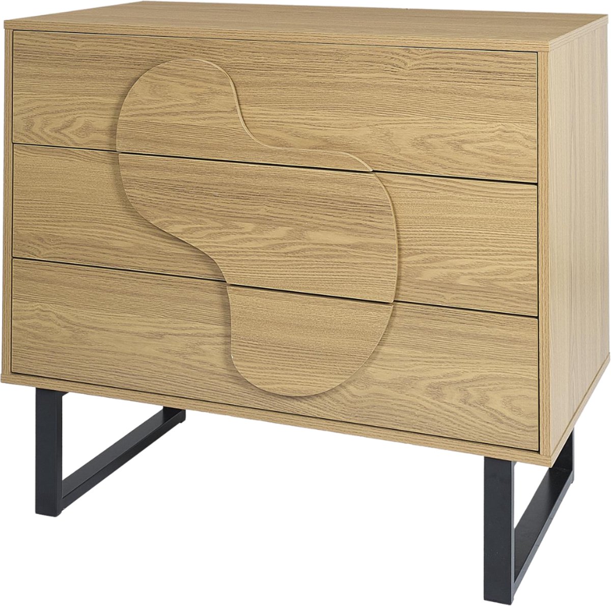 MISOU Calypso Ladekast - Commode - op Poten - met 3 Lades - Woonkamer - Opbergkast - Hout - Kast Bruin