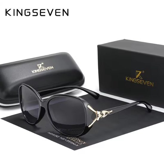 KINGSEVEN Zonnebril 7842 - Zwart-Grijs – Dames - Gepolariseerd - UV400 - Vlinder