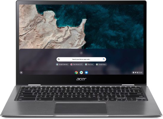 Acer Chromebook Spin 513 R841T-S15P Qualcomm Snapdragon 7c 33,8 cm (13.3") Touchscreen Full HD 4 GB LPDDR4x-SDRAM 64 GB eMMC Wi-Fi 5 (802.11ac) ChromeOS Grijs - Acer - Hoofdafbeelding