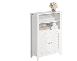 SoBuy BZR13-W Badkamerkast - Witte Compositiehout met Twee Planken