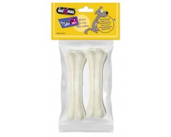 Hau&Miau - Geperste Hondenbot - 12,5 cm - 2 stuks - Wit
