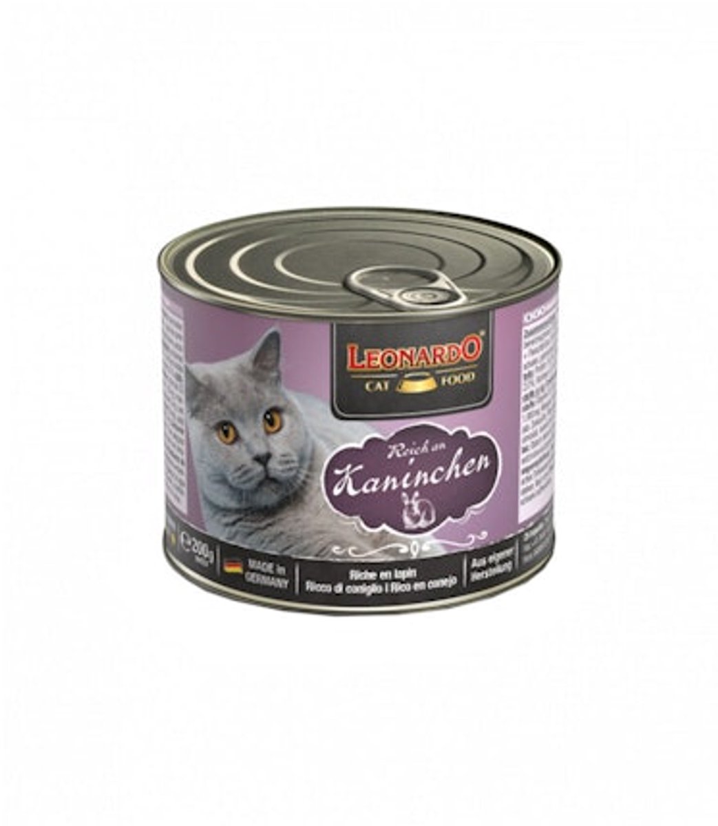 Leonardo Leonardo - Rijk aan Konijn - 6 x 200 g - Blikvoer Kat