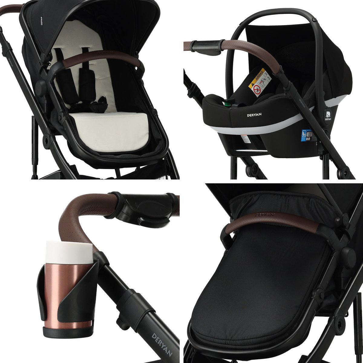 Deryan Noa 3-in-1 kinderwagen met autostoel thumbnail 3