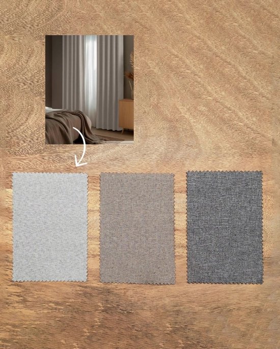 HOOMstyle Kant en klaar gordijn met ringen Luna - 100% Verduisterend - Geschikt voor gordijnroede - 140x270cm - Taupe