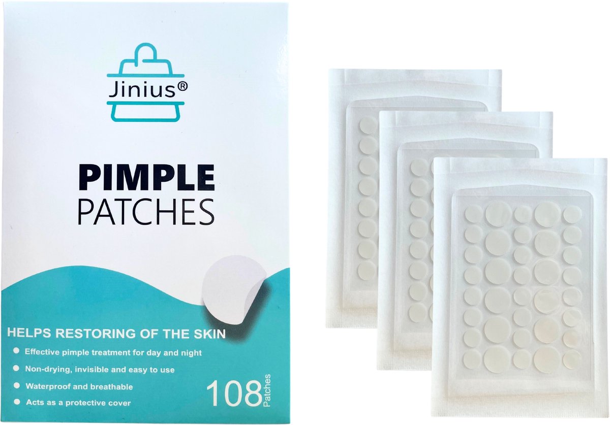 Goedkoopste Jinius ® - Pimple Patch - Acne Patch - Puisten Verwijderaar - Hydrocolloid Pleisters voor Puistjes - Transparant - 108 stuks