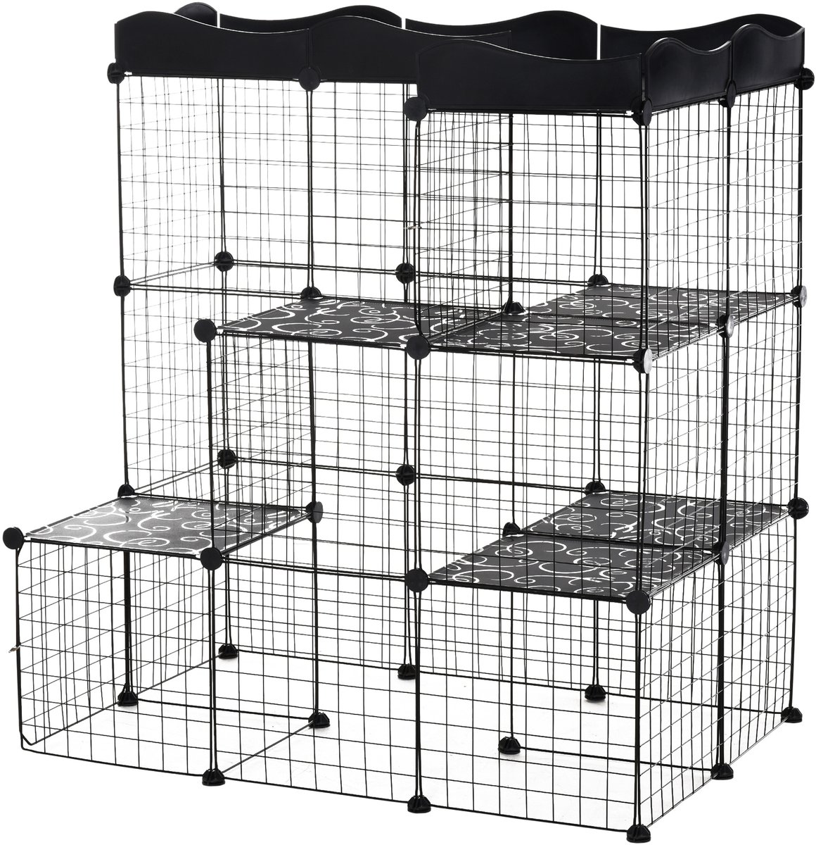 PawHut-Kleine Dierenkooi-Metaal, PP-105x70x116cm-Zwart