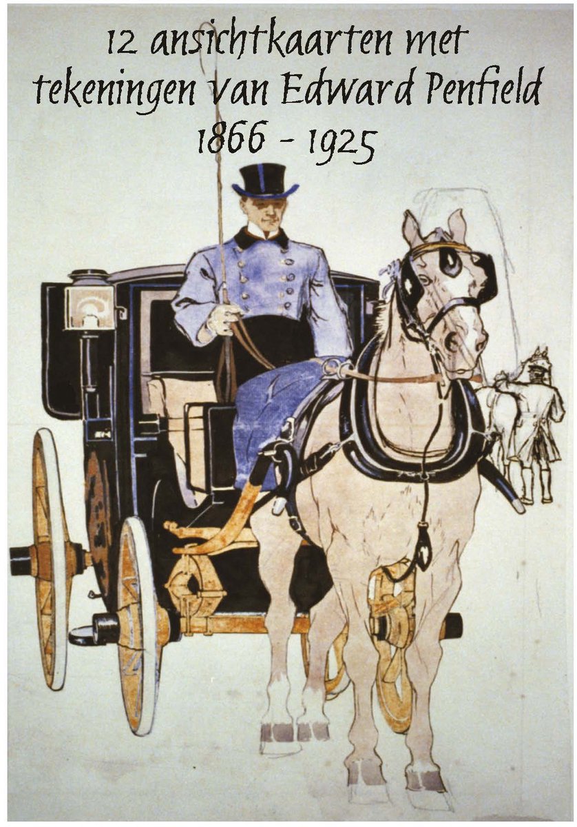 wenskaarten set - 12 ansichtkaarten met tekeningen van Edward Penfield (1866 - 1925)