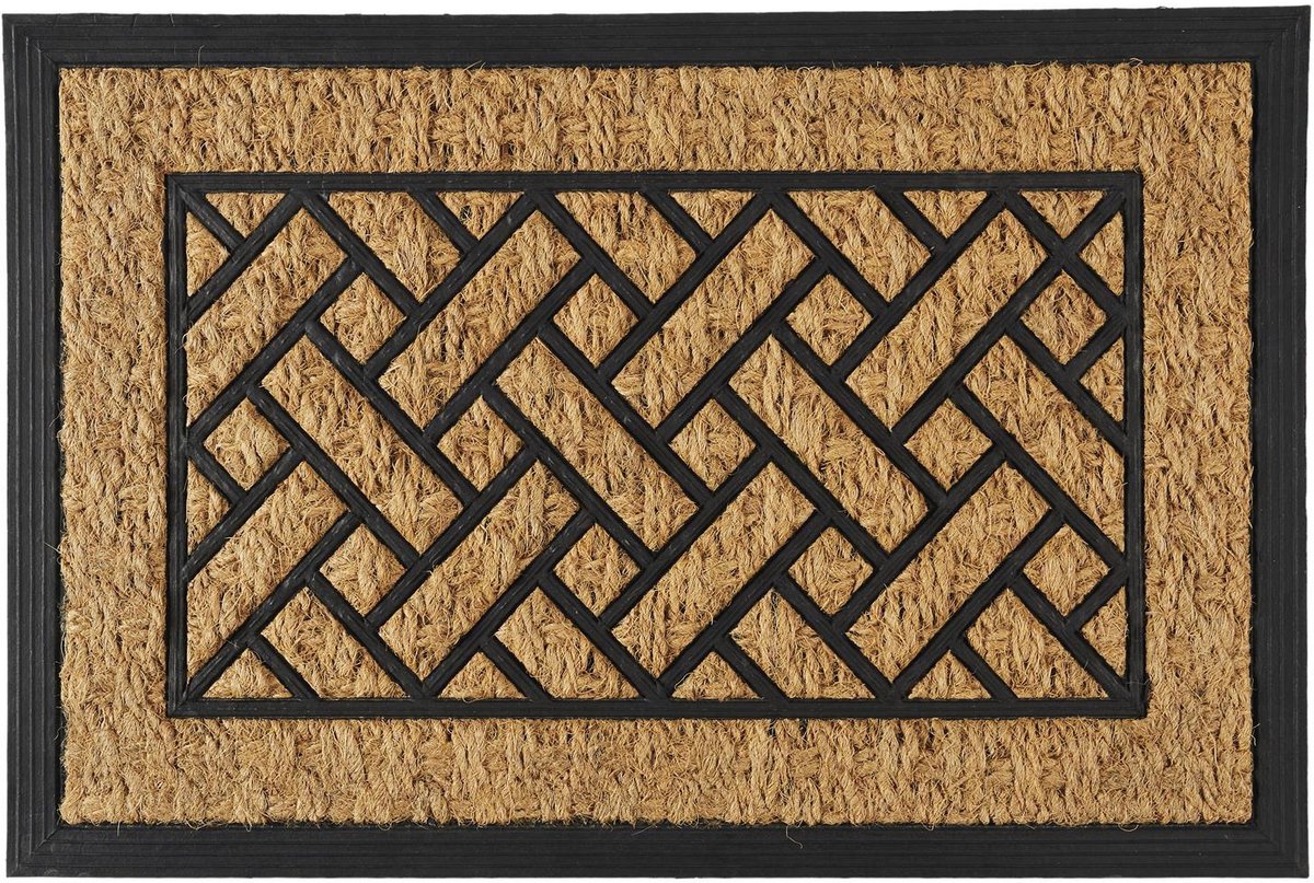 Home deco factory Deurmat Madrid - rechthoek - 40 x 60 cm - borstelmat - kokosvezel en rubber