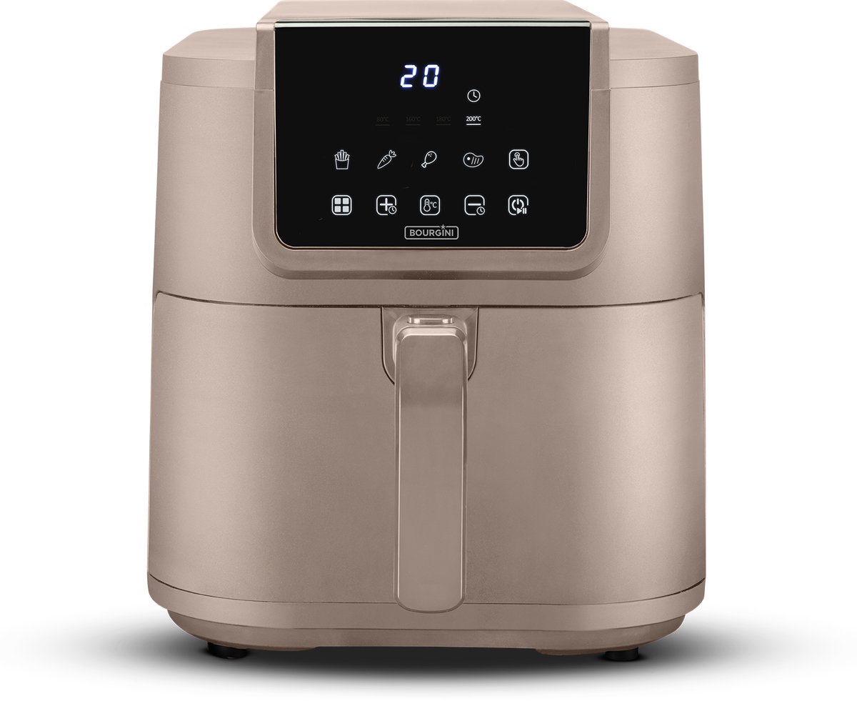 Bourgini Slimfit Airfryer XXL Beige - Heteluchtfriteuse - 8 liter - 1700W - PFAS vrij