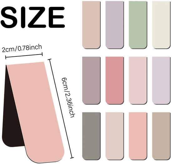 Signets magnétiques 12 pièces – Couleurs pastel – Design minimaliste – Marque-pages pour les amoureux des livres, les Étudiants et les enseignants