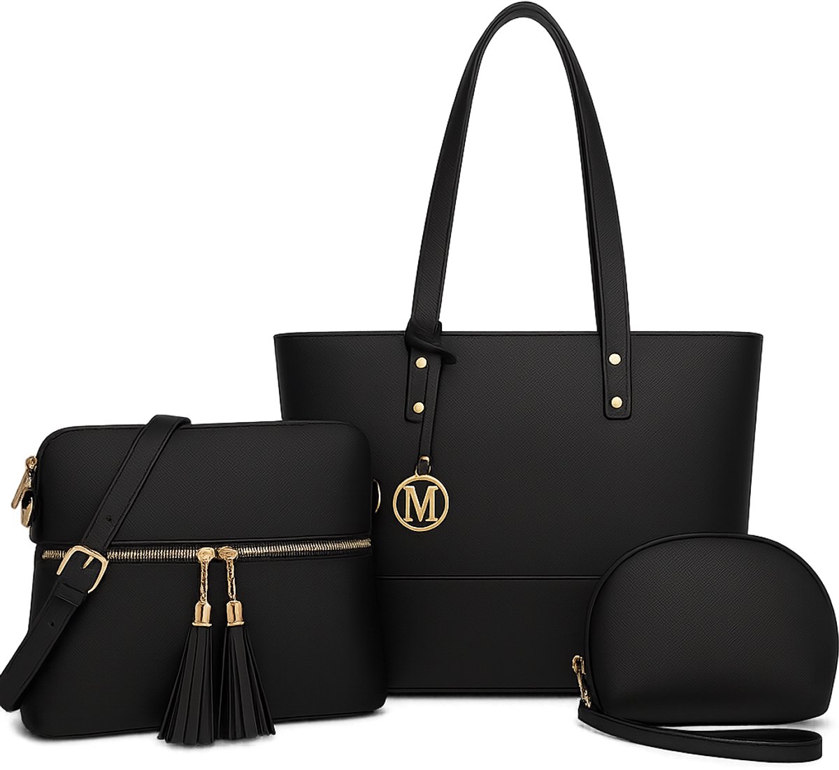 Miss Lulu Handtas - Handtassen Dames - Schoudertassen Vrouw - Crossbody - Clutch - Zwart (LG2023 BK)