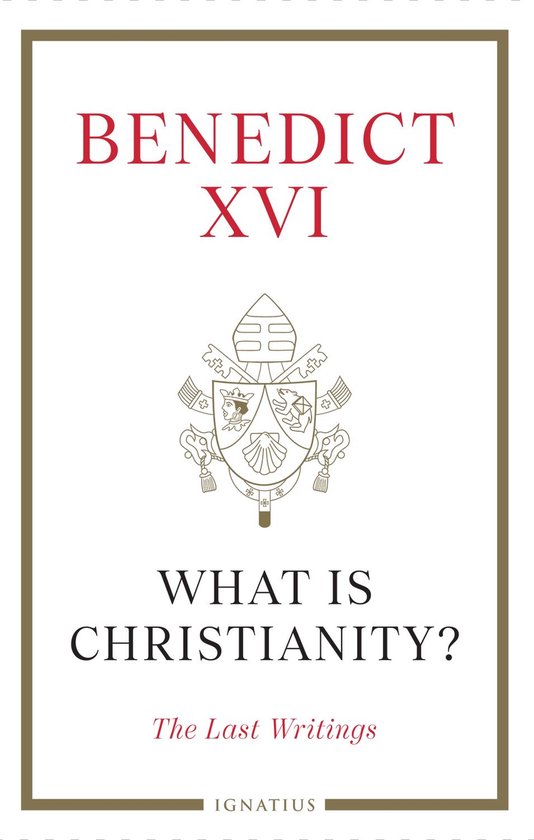 Boek 'What is Christianity?' van Benedictus XVI, met pauselijk wapenschild.