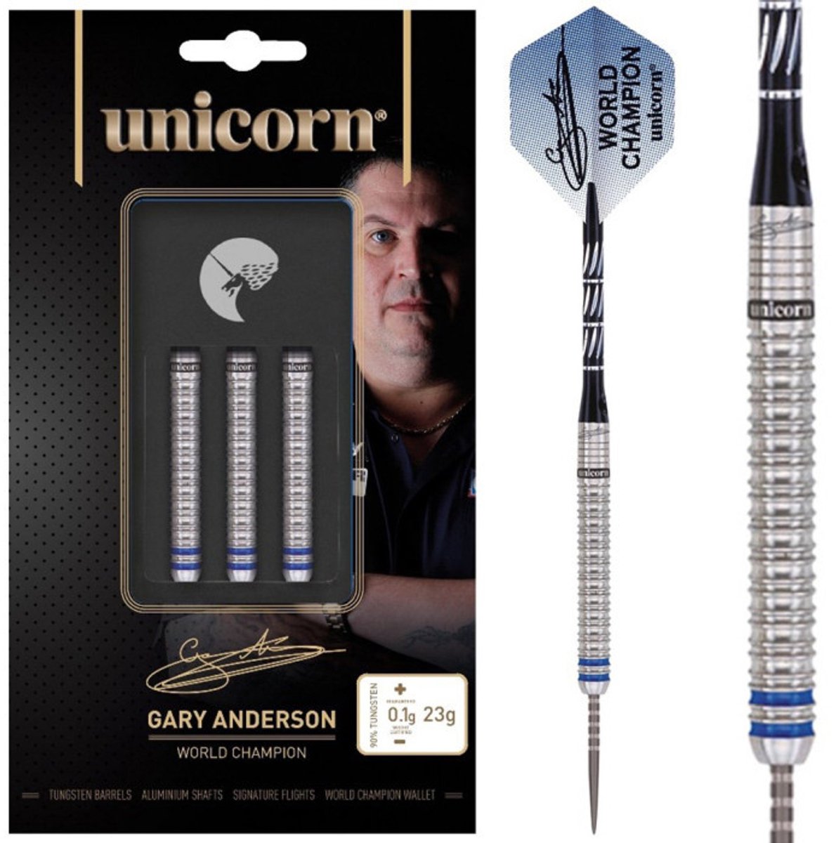 Unicorn Gary Anderson W.C. Phase 3 90% - Dartpijlen 21 Gram