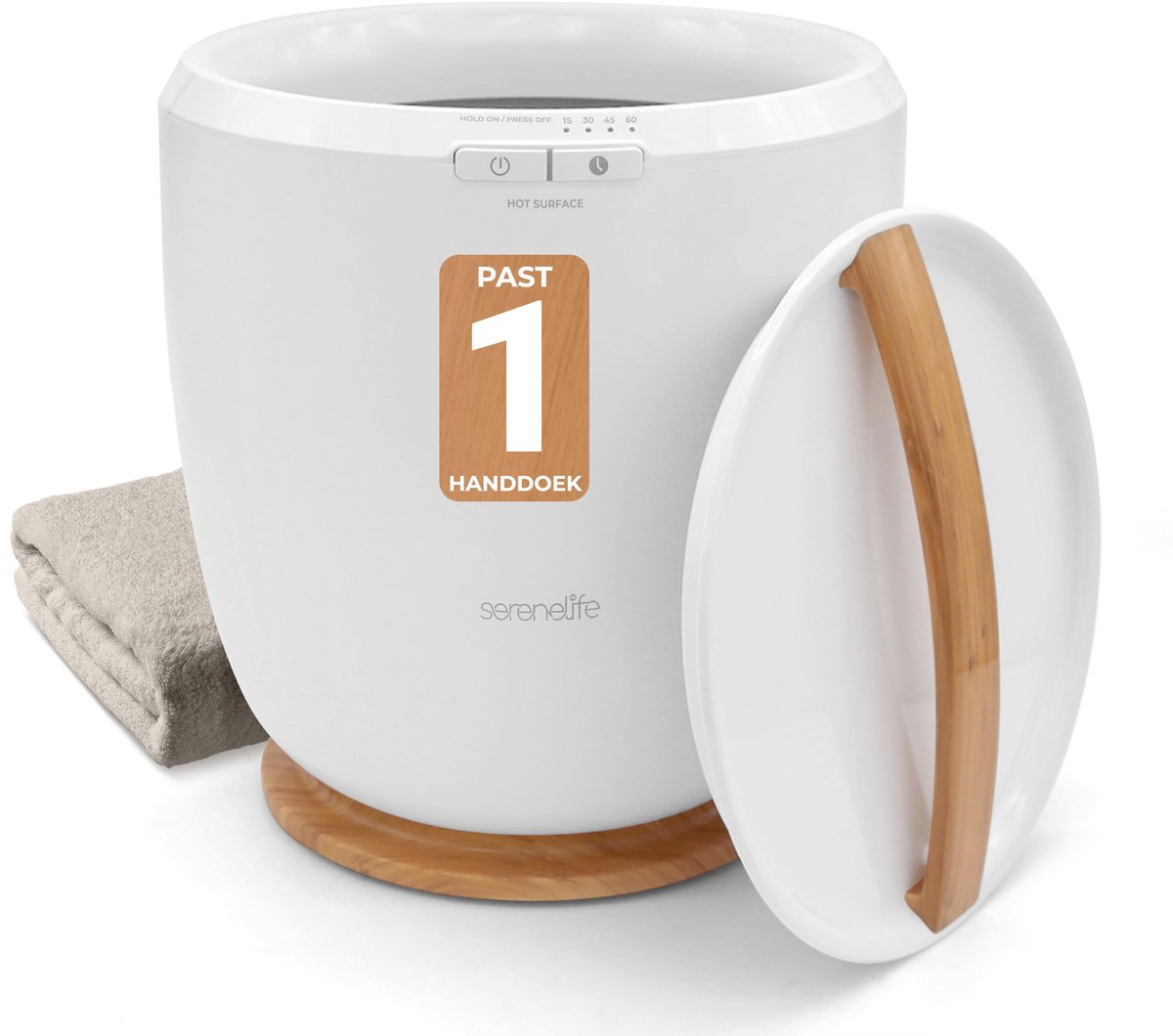SereneLife Handdoek verwarmer, luxe Towel Warmer met automatische uitschakeling en geurfunctie – geschikt voor 1 grote handdoek
