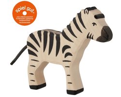 HOLZTIGER Wildernis - Zebra - 14X3X14Cm - Houten Figuur - Handgemaakt