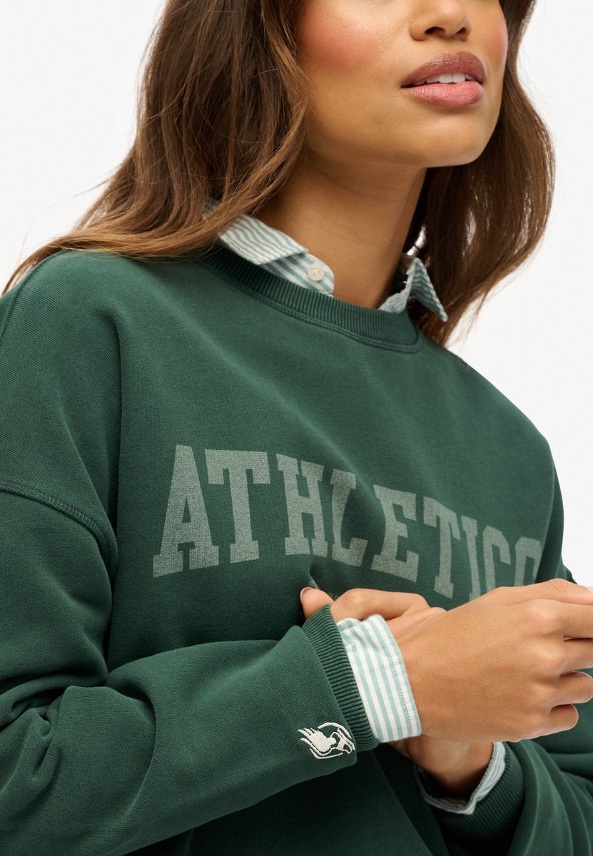 Superdry Athletic Essentials Relaxed Crew Sweatshirt Dames Truien Groen