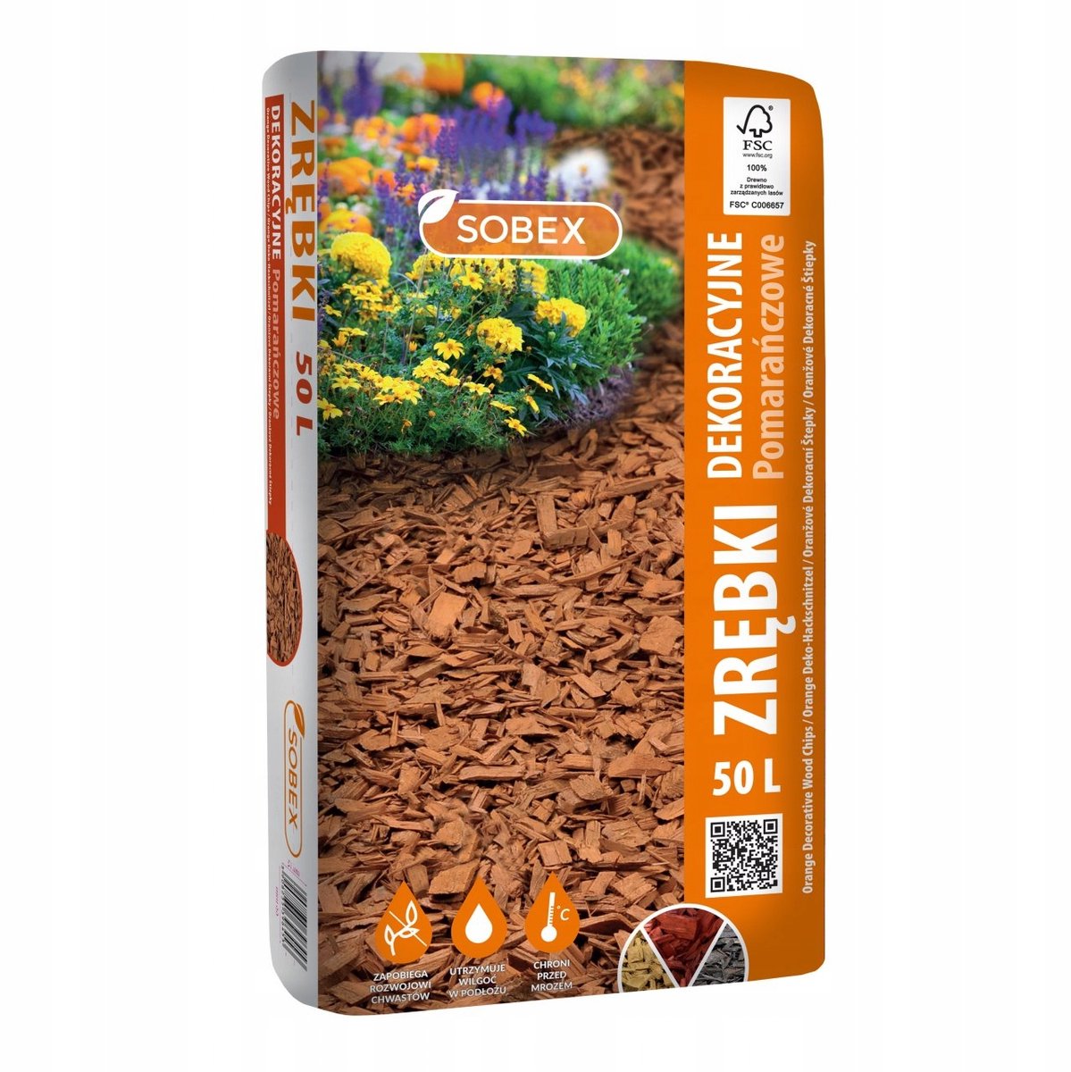 Sobex - Decoratieve Houtsnippers - Oranje - 50L
