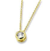 Amanto Ketting Genis Gold - Dames - 316L Staal PVD - Zirkonia - Rondje - ∅7mm - 50cm