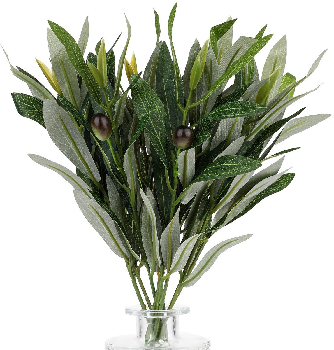 Unyqoos Set van 10 Kunstmatige Olijftakken voor Diverse Decoratietoepassingen, 40 cm Hoog Groen