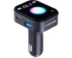 Xssive FM16 FM Transmitter Auto Bluetooth 5.3 - 45W PD/QC 3.0 Snellader - LED Display & Equalizer - Handsfree Bellen - USB-C + USB-A Autolader