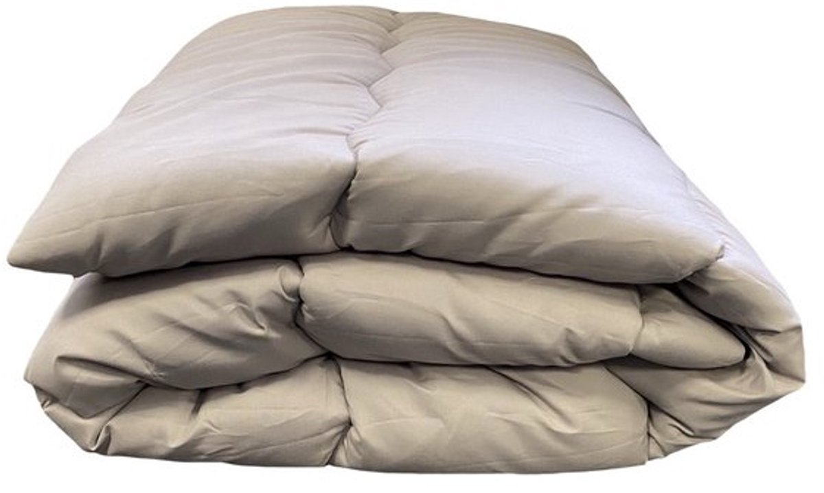 Topmerk - Luxe en makkelijk dekbed zonder overtrek (B-keuze) – Hoesloos 1 persoons dekbed 140x200 cm – Anti-allergisch & hygiënisch – Wasbaar op 60°C – Wolkenzacht – Antraciet/Taupe-grijs – All Year comfort zomerdekbed & winterdekbed DUURZAMERE KEUZE